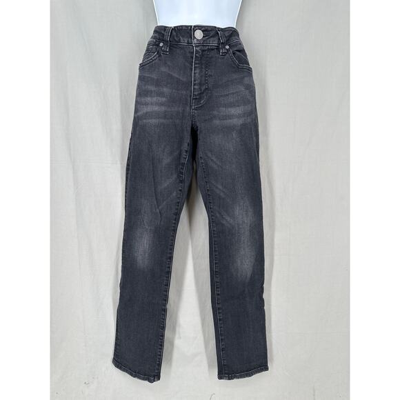 Cabi Jeans Womens 4 Black High Straight Leg Mid Rise Smoulder Stretch Denim - Picture 1 of 8